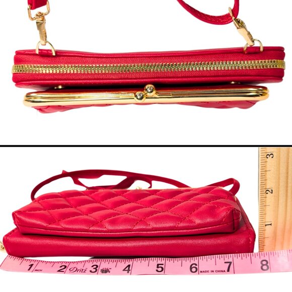 Purse Bundle - Coach Crosby Carryall Guess Mini Red Quilted Crossbody Wallet - Picture 8 of 12